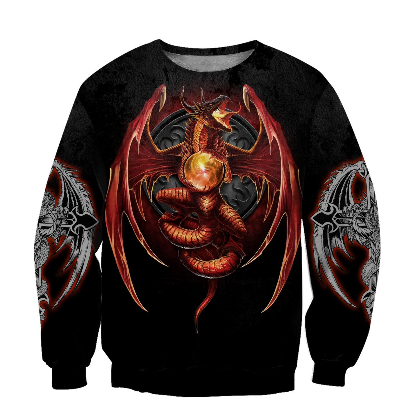 3D Armor Tattoo and Dungeon Dragon Hoodie HAC140102-Apparel-NM-Sweater-S-Vibe Cosy™