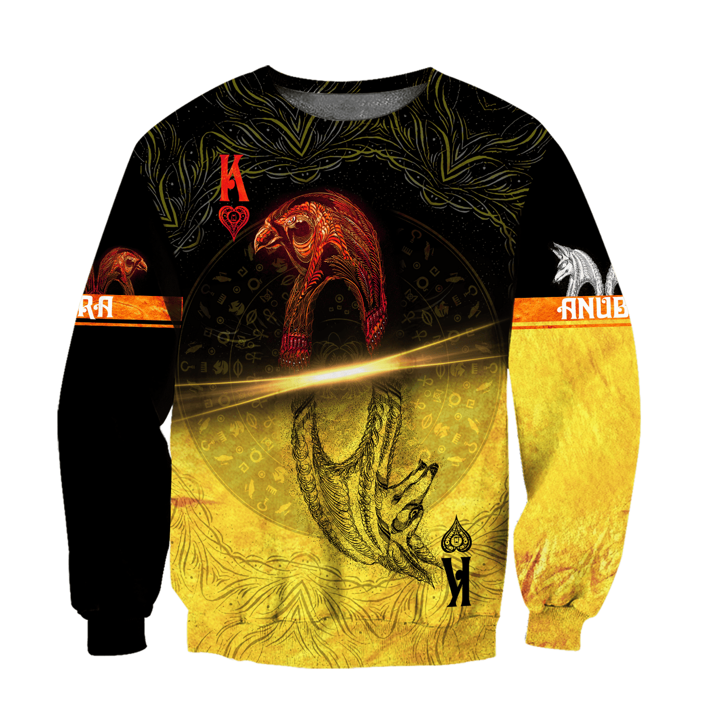 Ace Poker Ancient Egypt Anubis And Ra God All 3D Over Printed Unisex Hoodie ML
