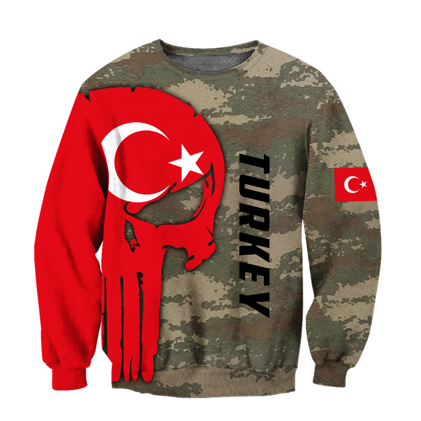 Turkey Skull Flag Camo Style 3D All Over Printed Hoodie Shirt Limited by SUN QB06232006