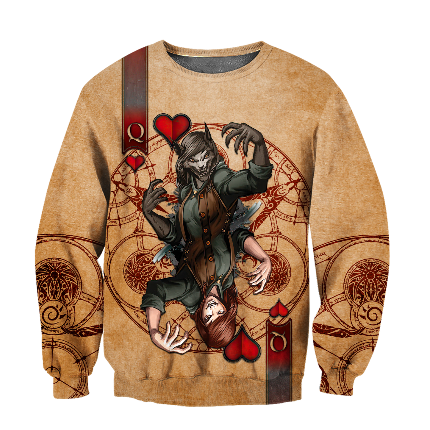 Wolf Poker All Over Printed Unisex Deluxe Hoodie ML