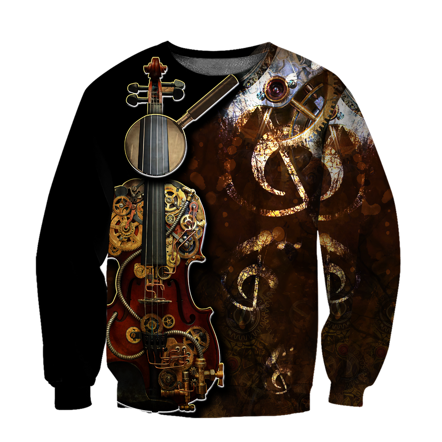 Steampunk Violin Mechanic All Over Printed Hoodie For Men and Women TN