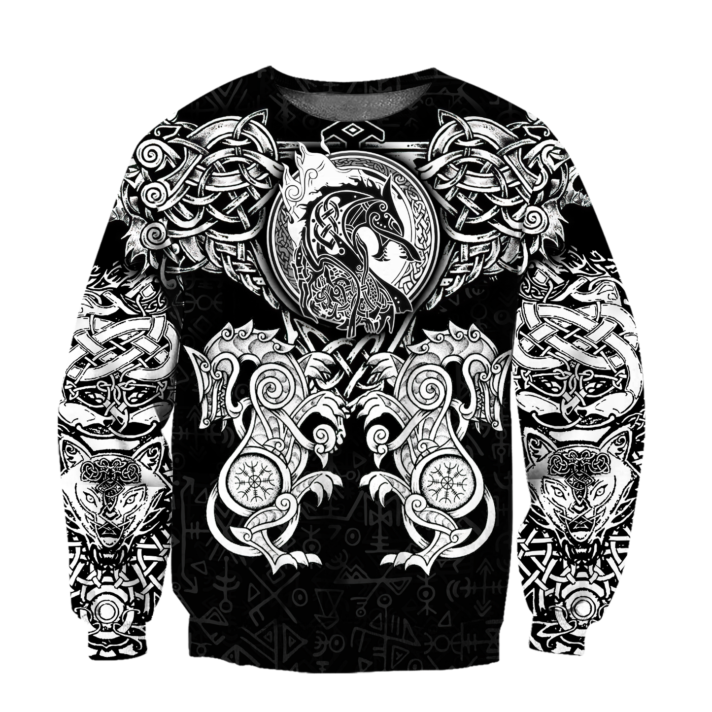 All Over Printed Viking Wolf Hoodie HTT23092001-MEI
