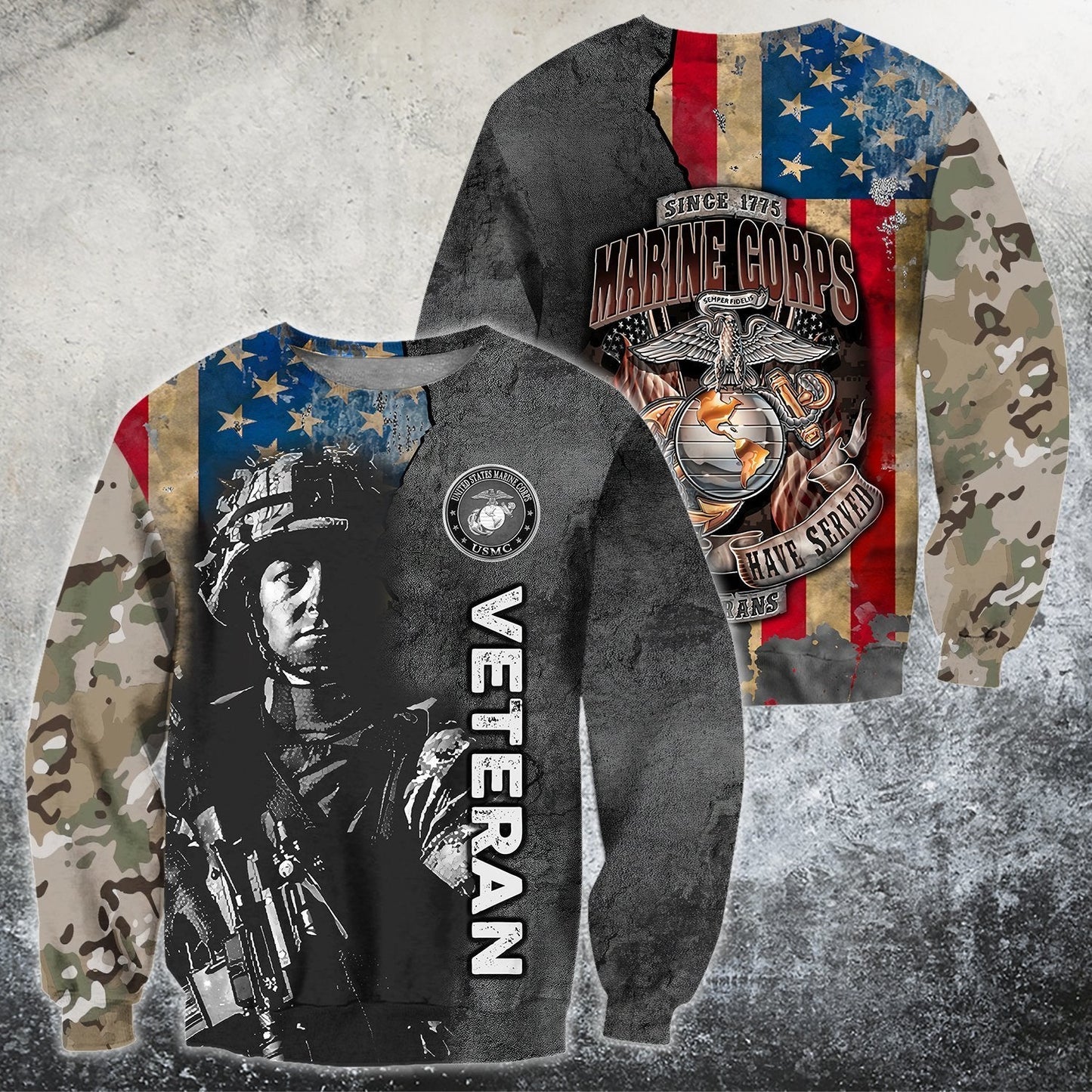All Over Printed U.S Marine Corps Veteran Hoodie HHT31082003-MEI