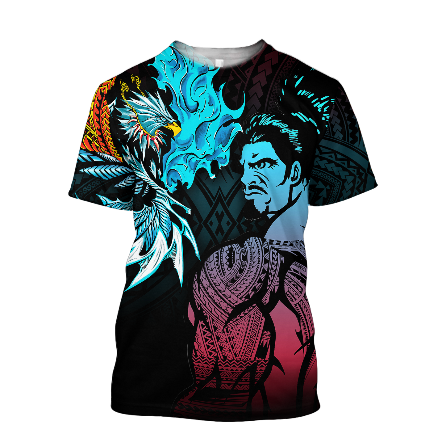 Amazing Polynesian Warrior 3D Tattoo Unisex Deluxe Hoodie ML