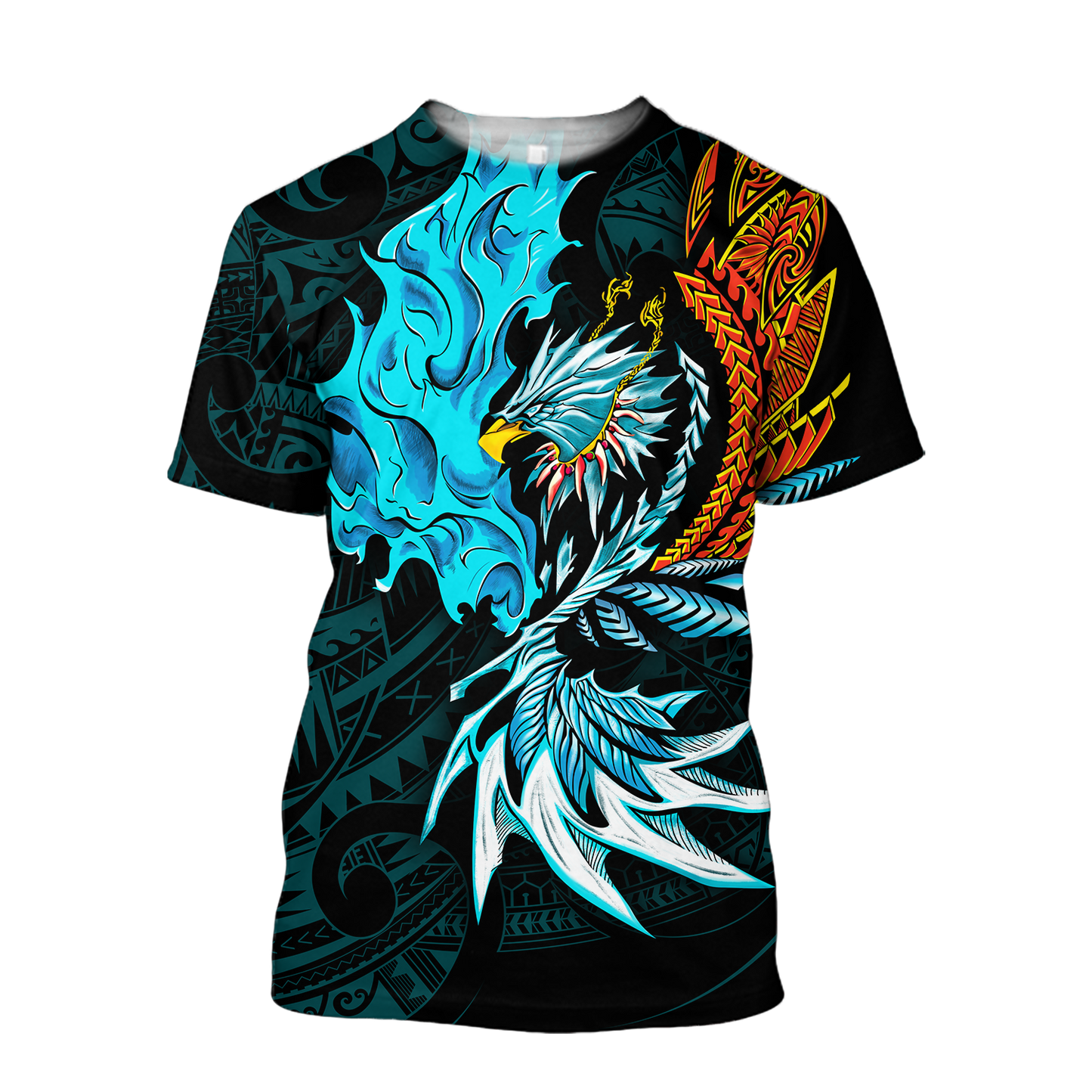 Amazing Eagle Warrior Polynesian 3D Tattoo Unisex Deluxe Hoodie ML