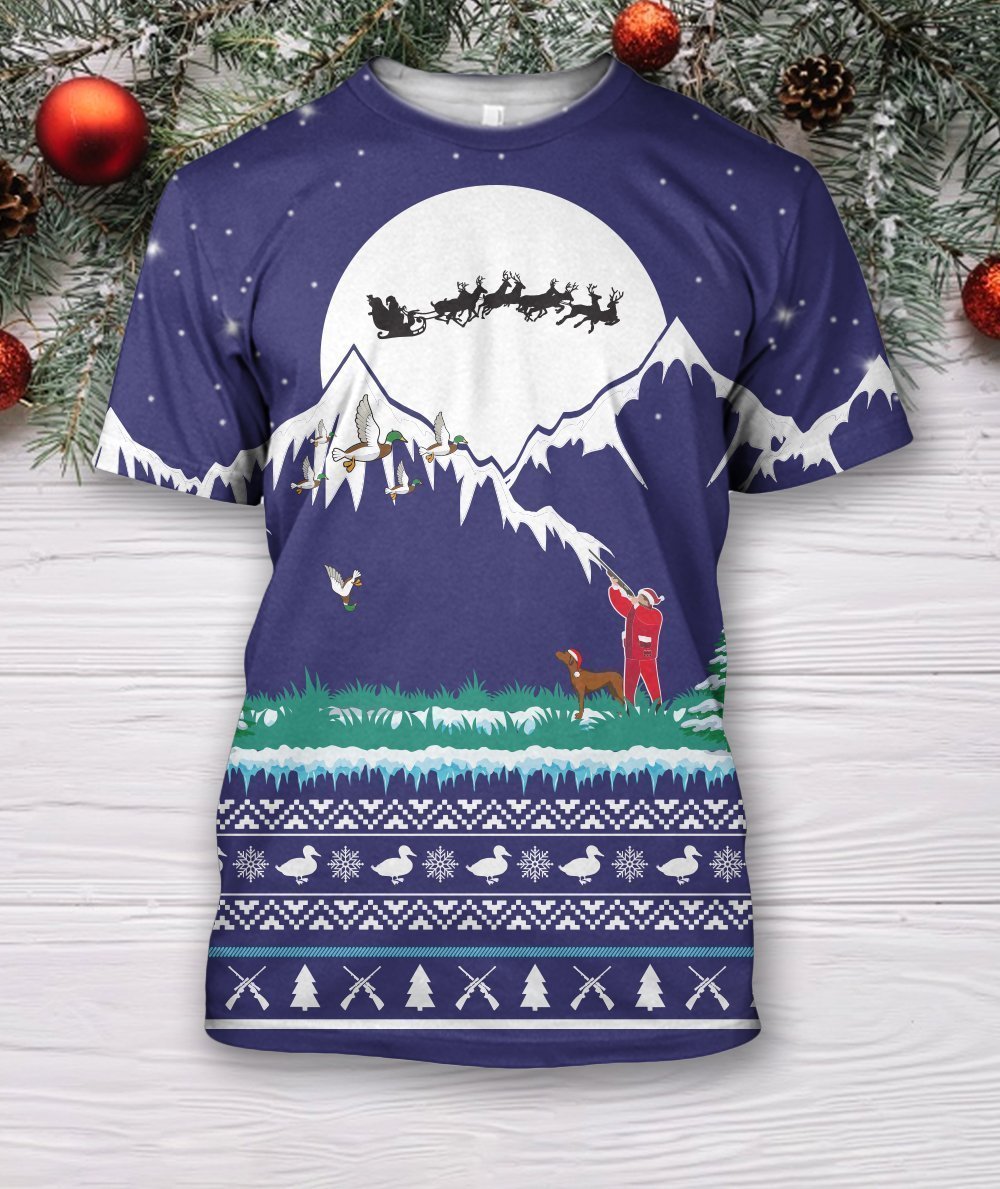 3D All Over Print Hunting Duck Christmas Hoodie - Amaze Style™-Apparel