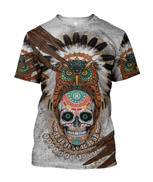 Sugar Native Skull Over Printed Hoodie