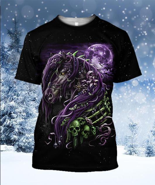 3D All Over Printed Black Horse - Amaze Style™-Apparel