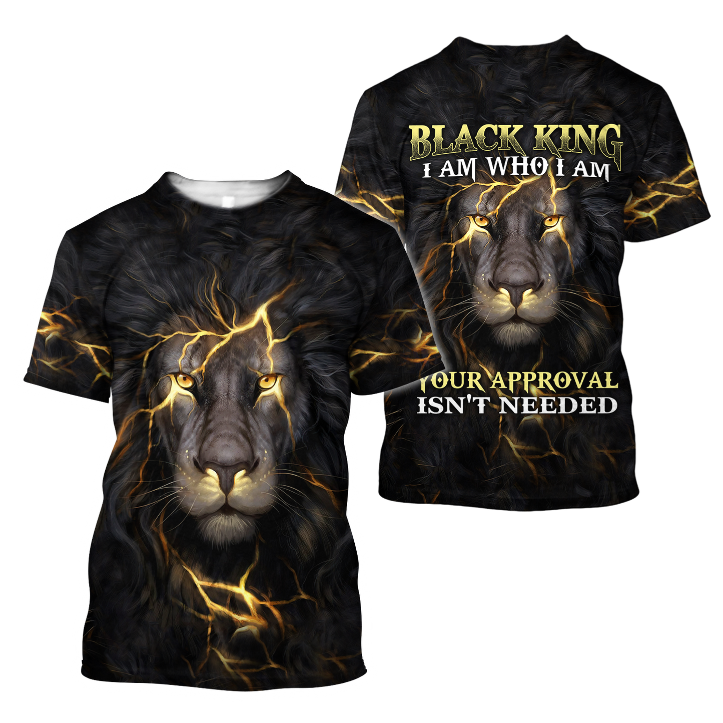 Black King-I Am Who I Am Christian Cross 3D All Over Printed Shirts For Men and Women Pi11062002