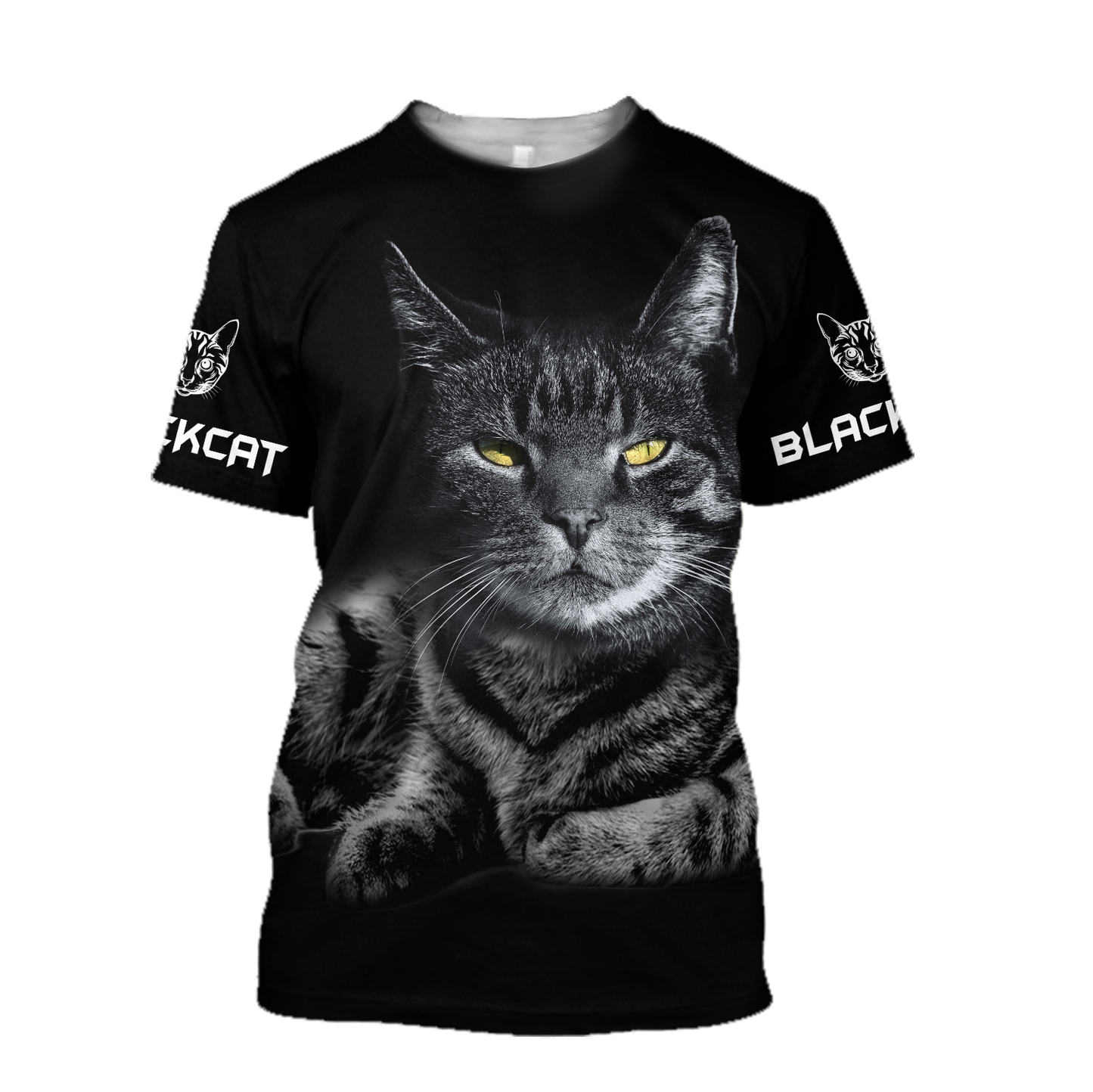 Black cat cover 3D printed shirts for men and women