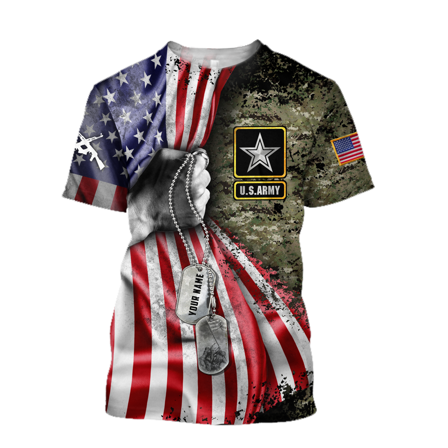 US Army tag Custom name 3D shirts for men and women