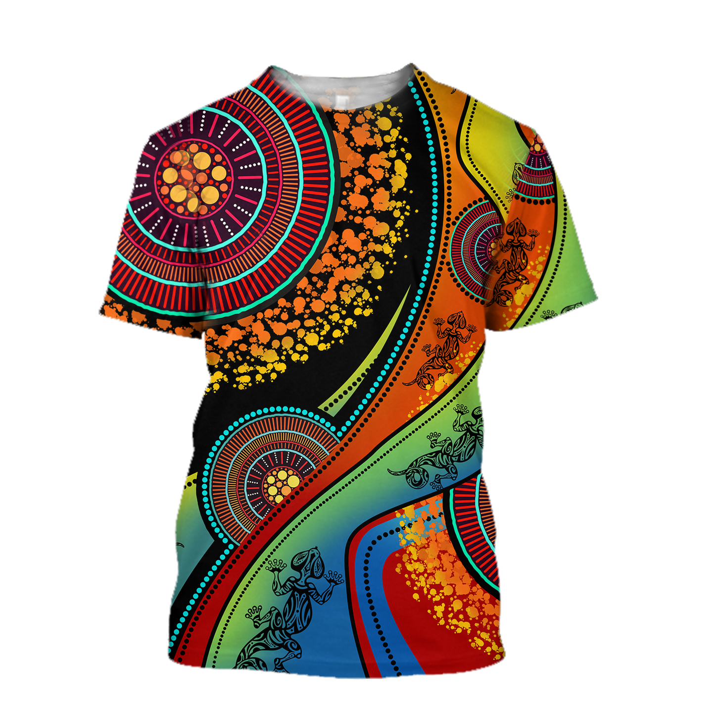 Aboriginal Australia Indigenous Lizard Painting Art shirts for men and women