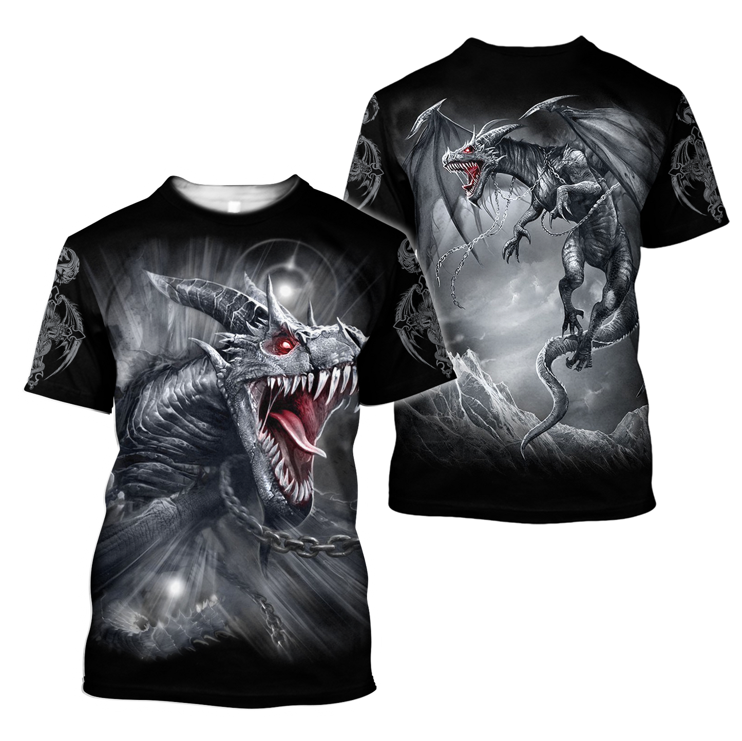 3D Armor Tattoo and Dungeon Dragon Hoodie Pi150102-Apparel-NM-T-shirt-S-Vibe Cosy™