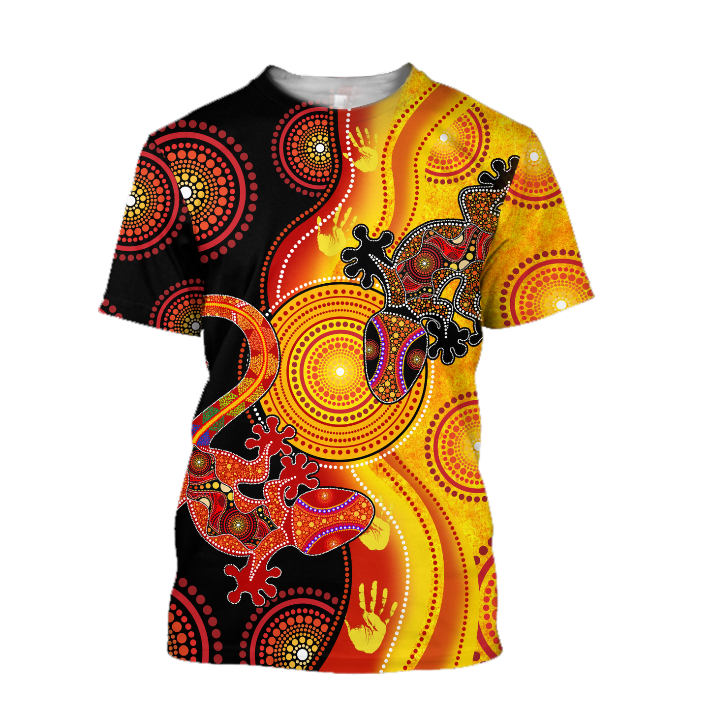 Aboriginal Australia Indigenous Lizards and the Sun shirts for men and women