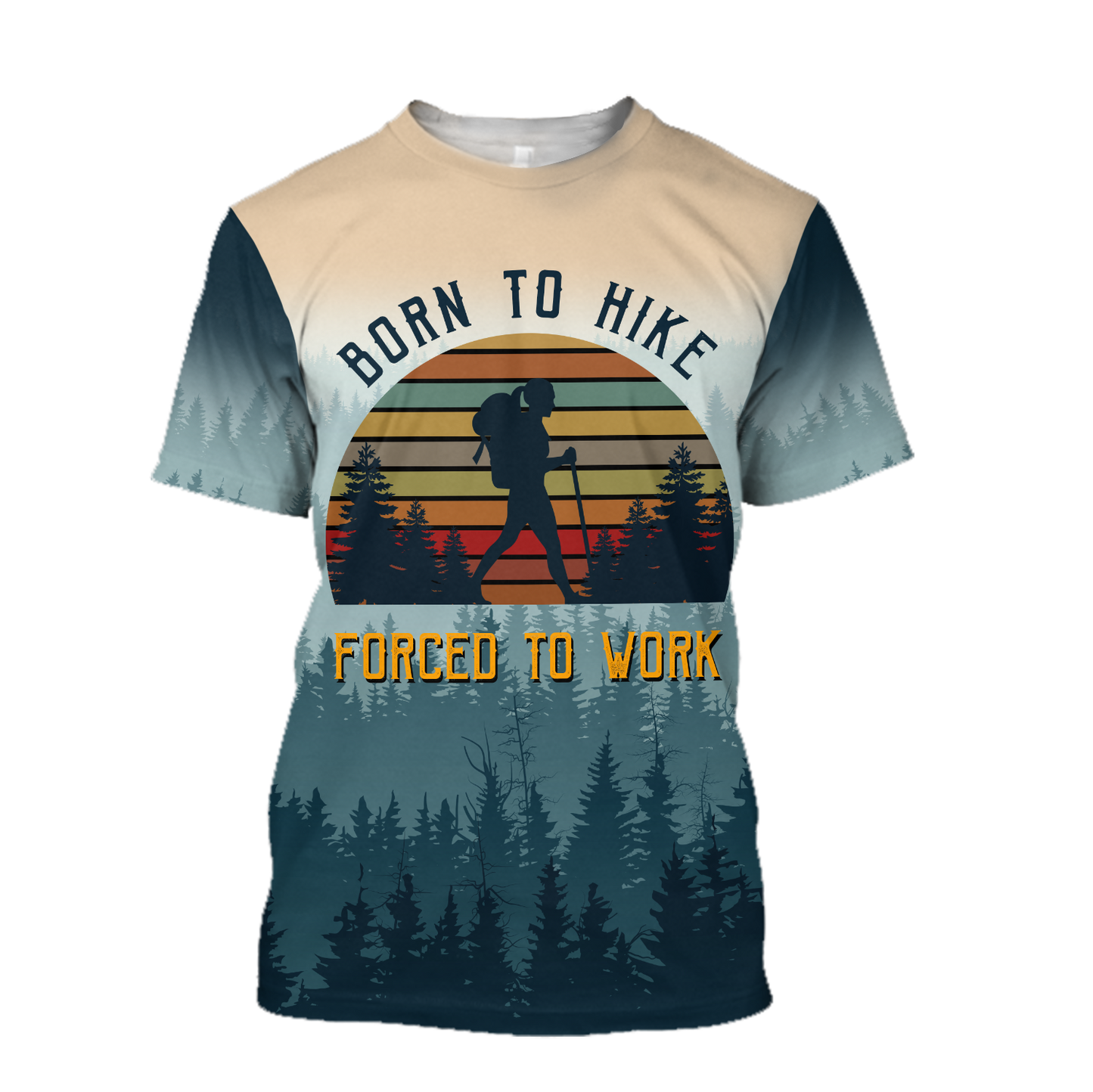 Hiking trails open Born to hike 3D all over printed shirts