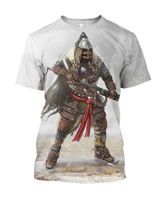 3D All Over Print Mongolian Warrior Hoodie - Amaze Style™-Apparel