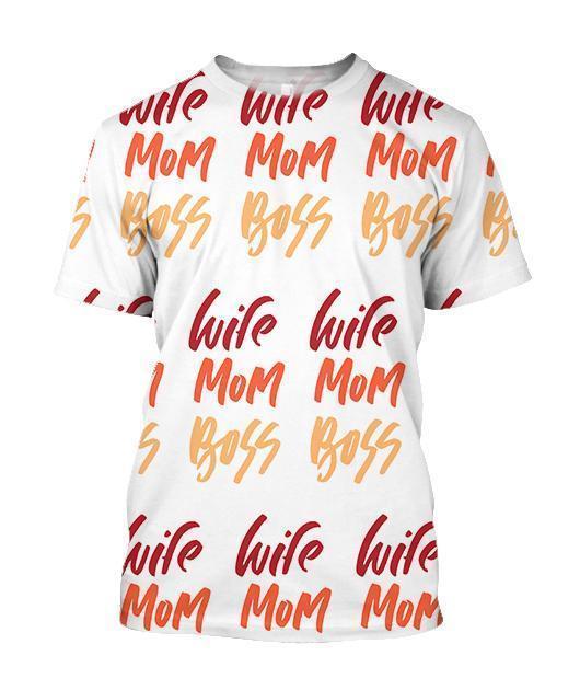 3D All Over Best Wife Mom Boss Hoodie - Amaze Style™-Apparel