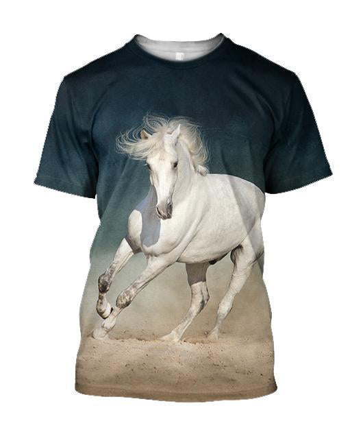 Beautiful White Horse 3D All Over Printed Shirt Hoodie For Men And Women JJ051206-Apparel-MP-T-Shirt-S-Vibe Cosy™