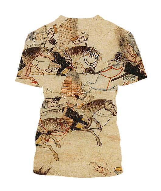 3D All Over Print Mongol Warriors Art Hoodie - Amaze Style™-Apparel
