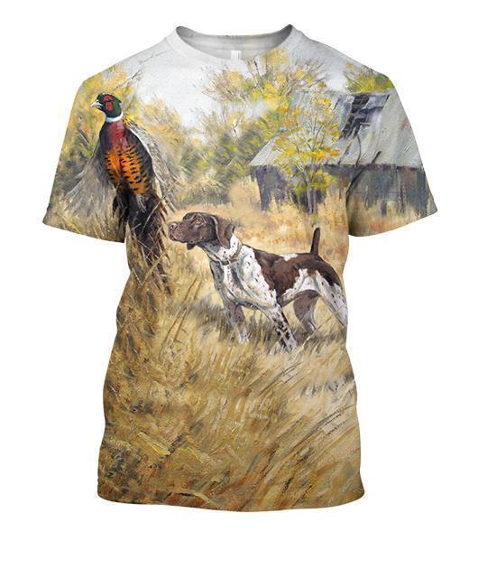 3D All Over Print Hunting Dog Pheasant Shirts Hoodie MP - Amaze Style™-Apparel