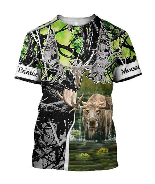 Beutiful moose hunting camo 3D all over printed shirts for man and women JJ161202 PL - Amaze Style™-Apparel