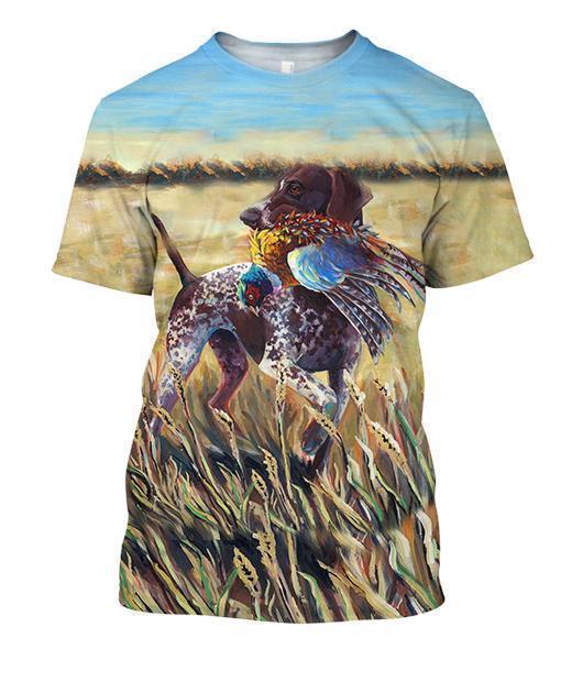 3D All Over Print Hunting Dog Pheasant  Shirts Hoodie - Amaze Style™-Apparel