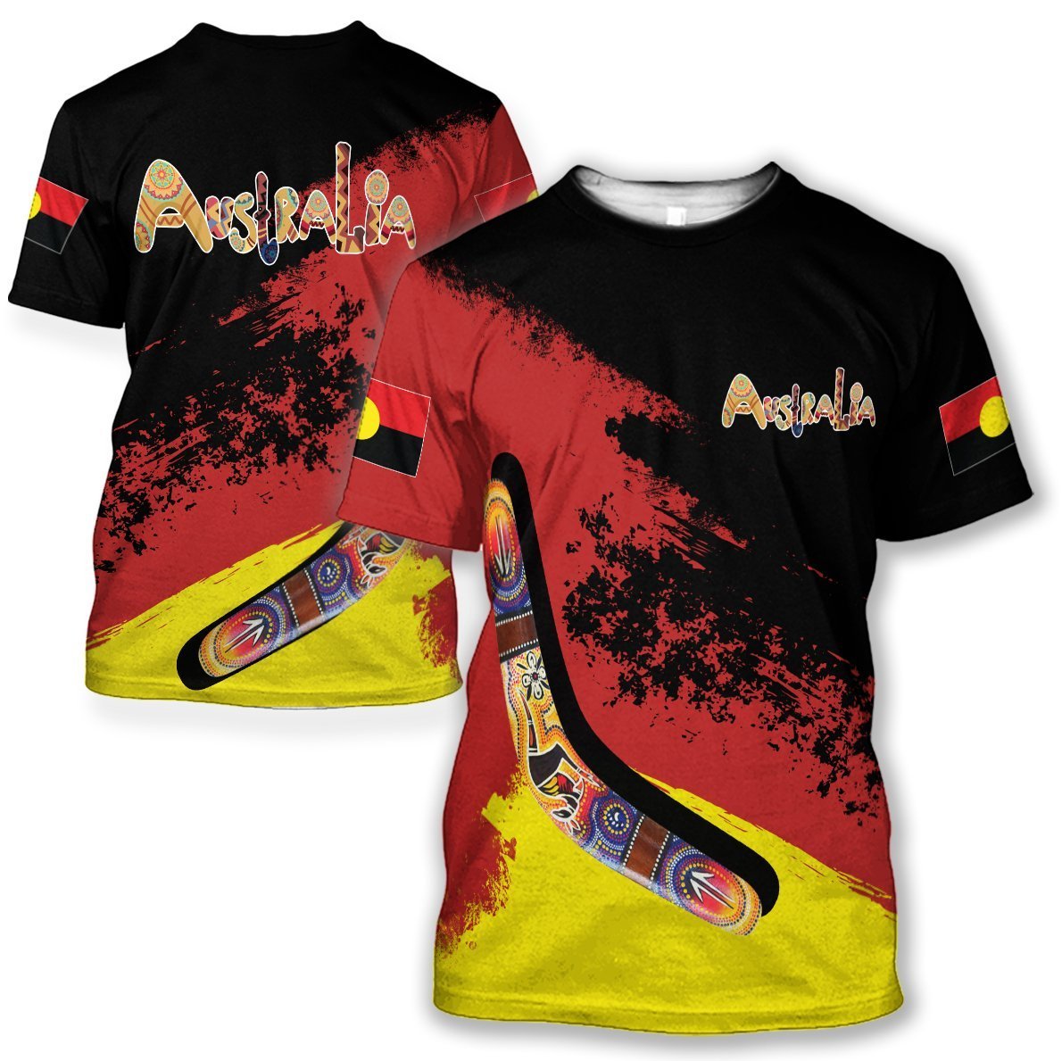 Australia Hoodie Red Black Animals Pattern NNK1463 - Amaze Style™-Apparel