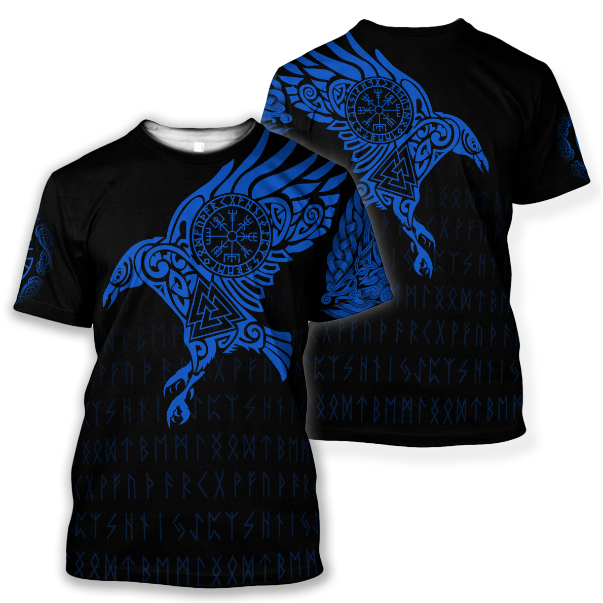 Vikings - The Raven of Odin Tattoo Blue - Amaze Style™-Apparel