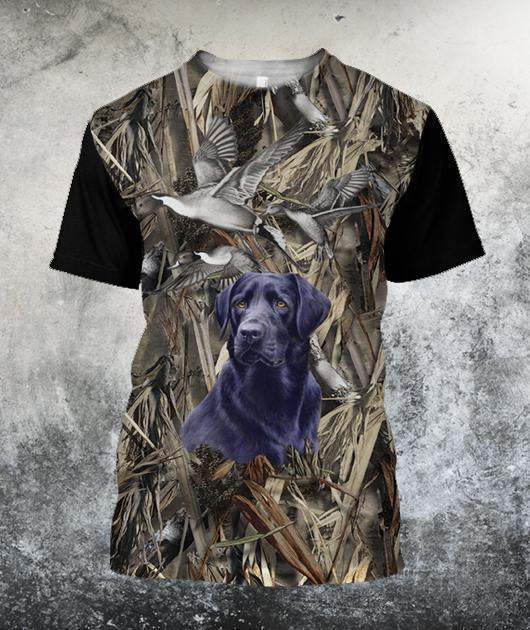 3D All Over Printed Black dog hunting Hoodie - Amaze Style™-Apparel