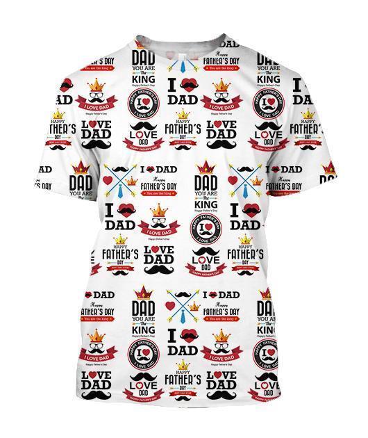 3D All Over I Love Dad Hoodie - Amaze Style™-Apparel