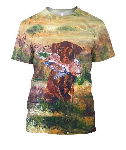 3D All Over Print Hunting Dog Duck Hoodie - Amaze Style™-Apparel