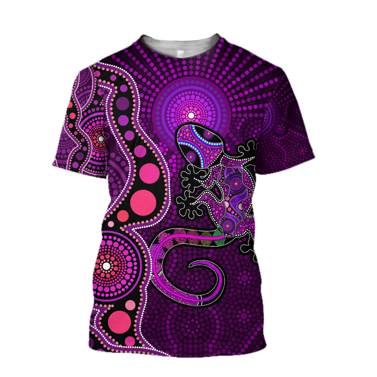 Aboriginal Australia Indigenous Purple The Lizard and The Sun shirts for men and women