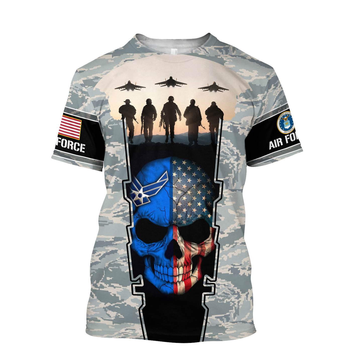 US Air Force skull 3d all over printed for man and women Pi270203 PL - Amaze Style™-Apparel