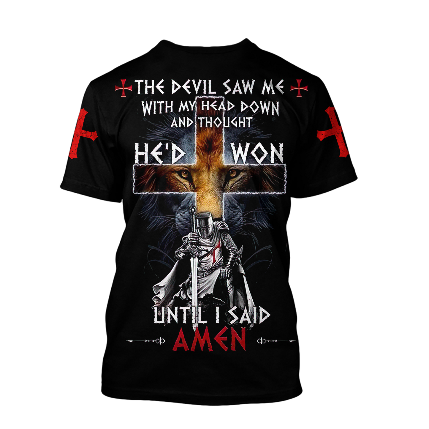 The Devil Saw Me With My Head Down And Thought He'd Won Until I Said Amen All Over Printed Shirts - Amaze Style™-Apparel