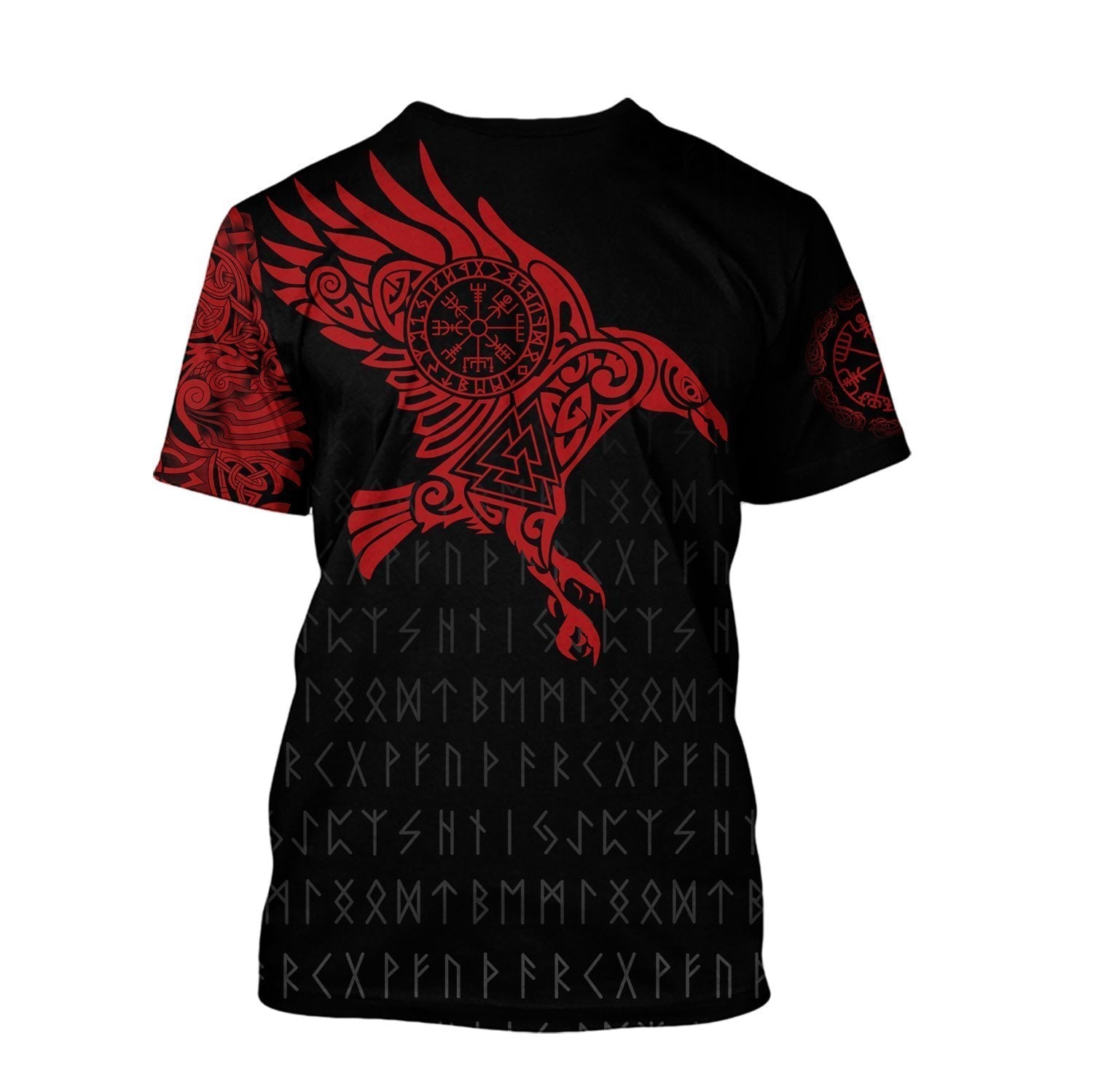 Vikings - The Raven of Odin Tattoo Red Hoodie - Amaze Style™-Apparel