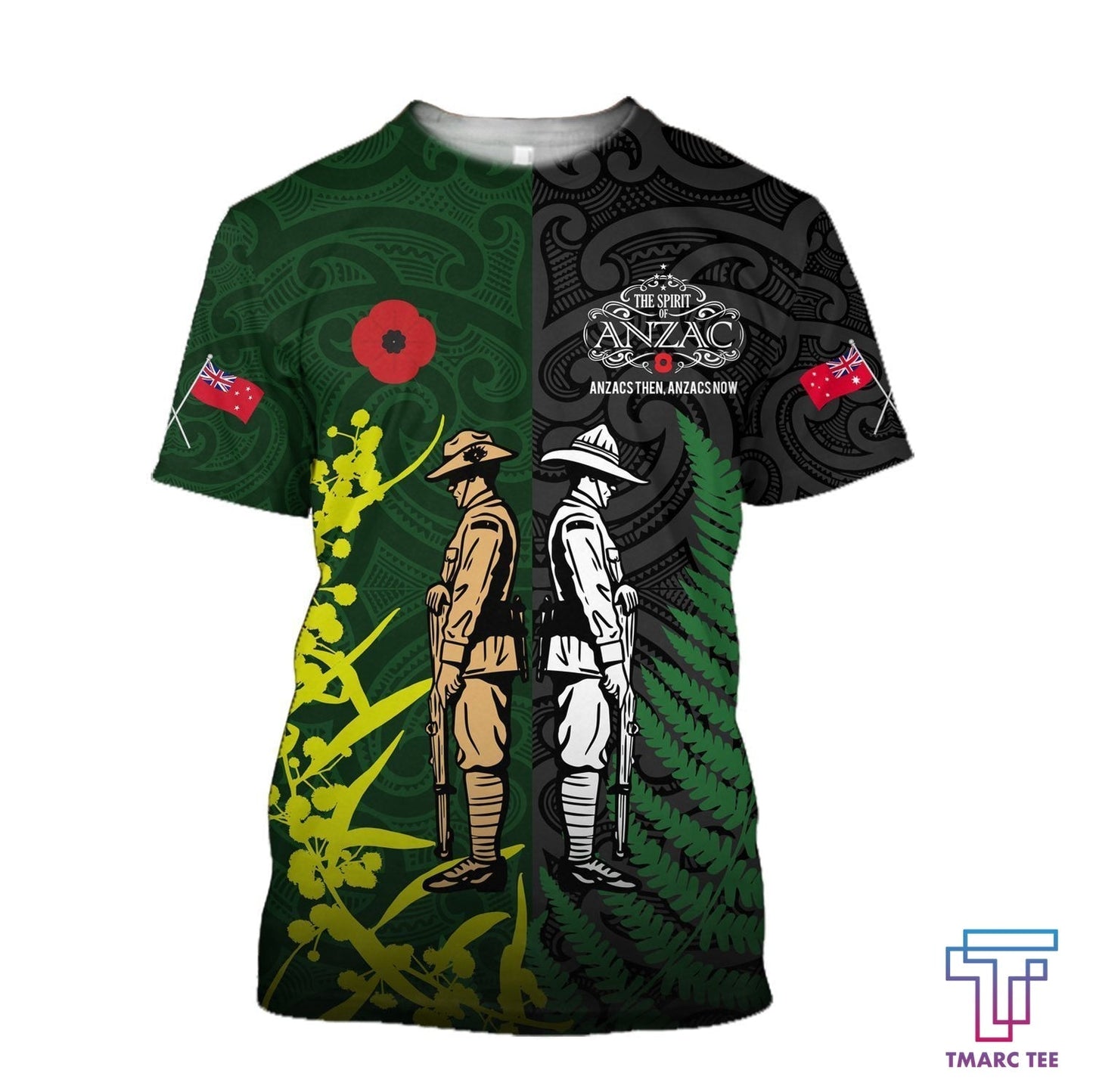 ANZAC day fern-wattle lest we forget Kiwi and Australia Soldier TR050302 - Amaze Style™-Apparel