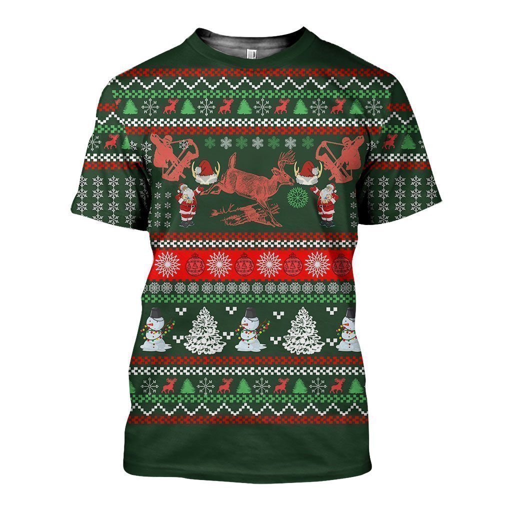 3D All Over Printed Ugly Hunting Christmas Shirts-Apparel-6teenth World-T-Shirt-S-Vibe Cosy™