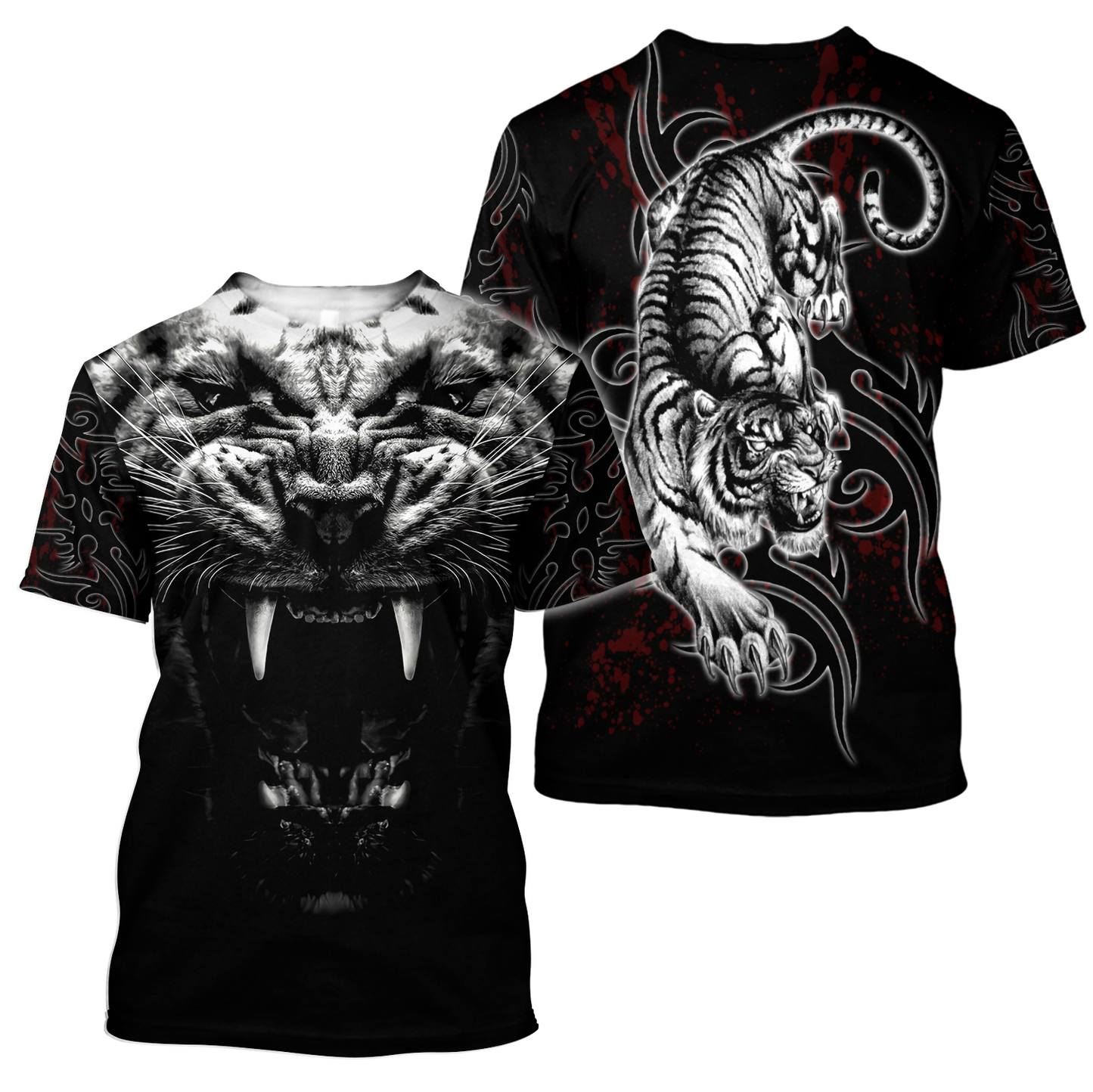 Tattoo White Tiger  3D All Over Printed Unisex Shirts