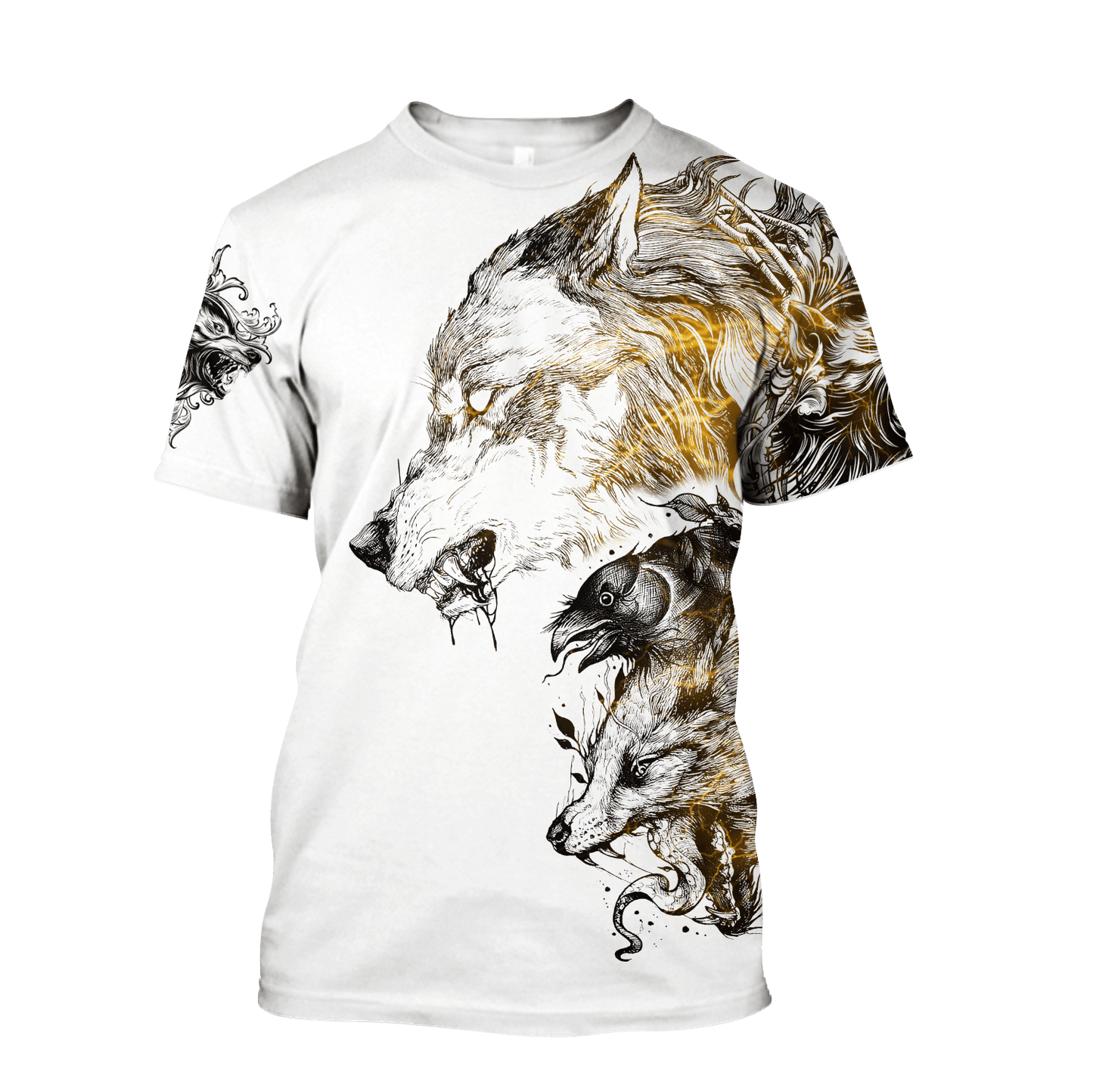 Wolf Tattoo II 3D Over Printed Unisex Hoodie-ML