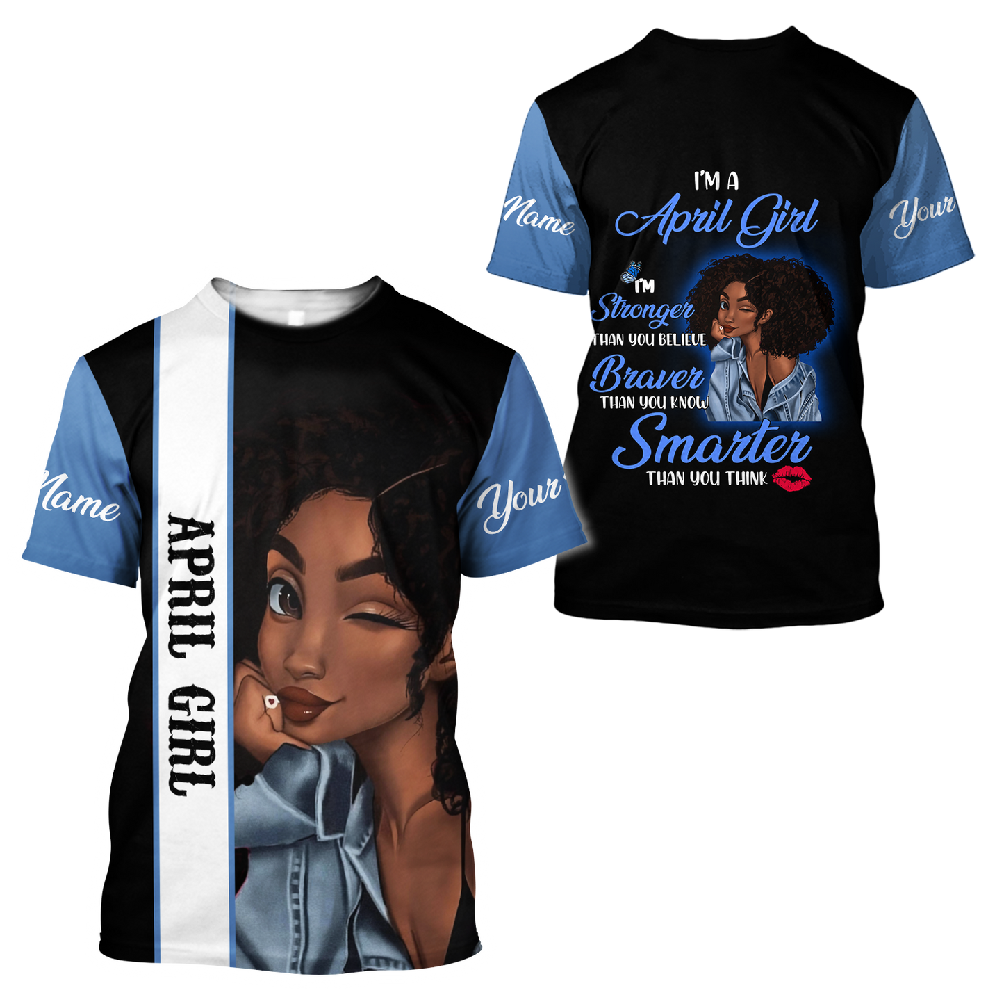 April Girl Customize Name 3D All Over Printed Hoodie