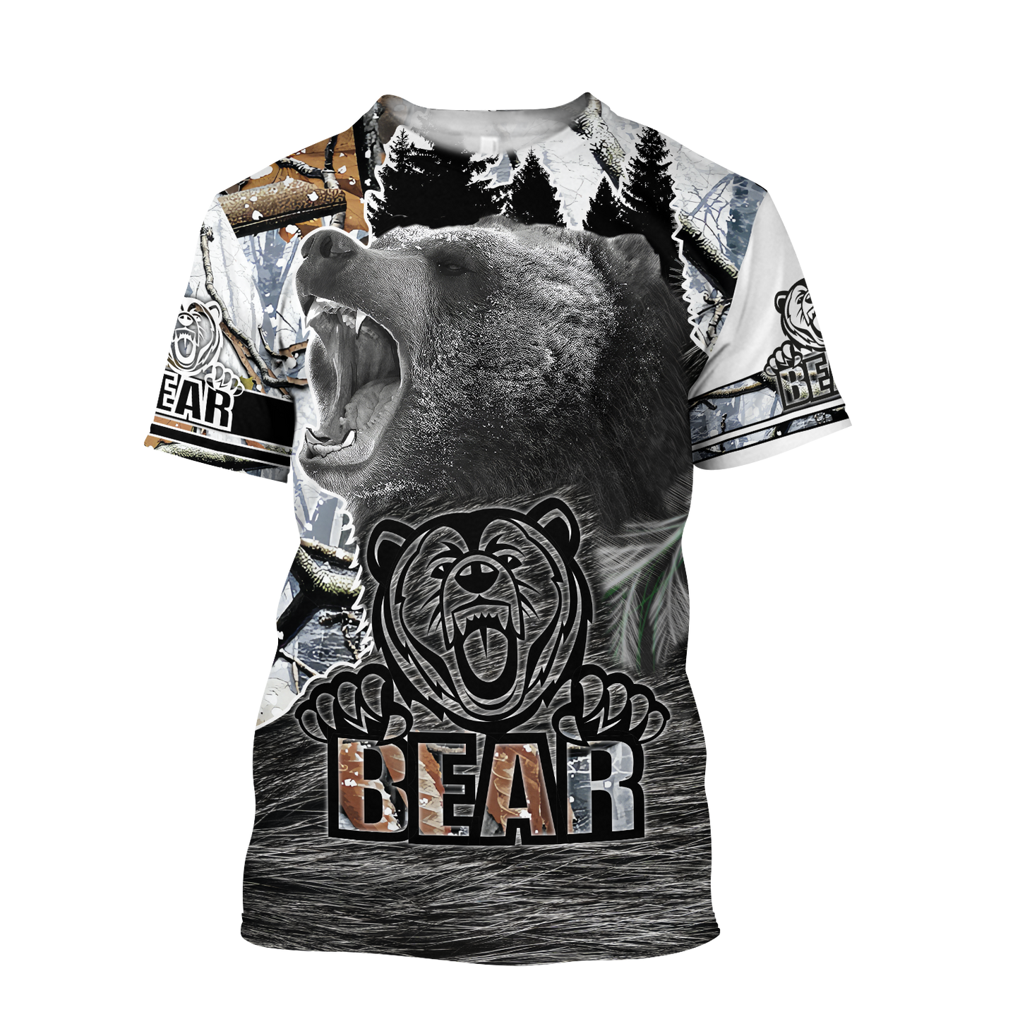 All Over Printed Bear Hoodie MEI09292003-MEI