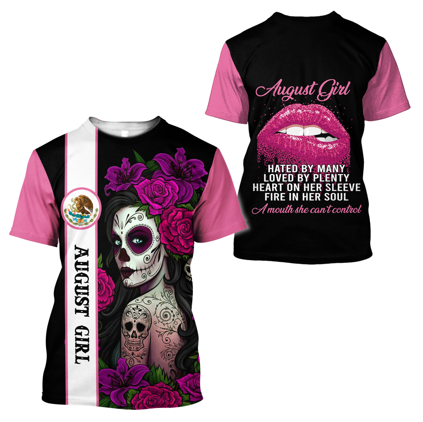 August Girl Customize Name 3D All Over Printed Shirts For Women MH10112008