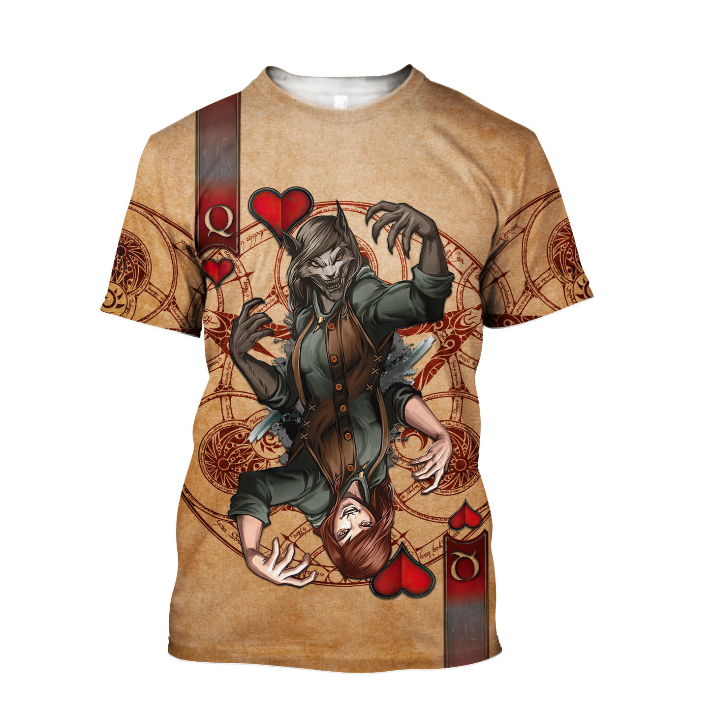 Wolf Poker All Over Printed Unisex Deluxe Hoodie ML