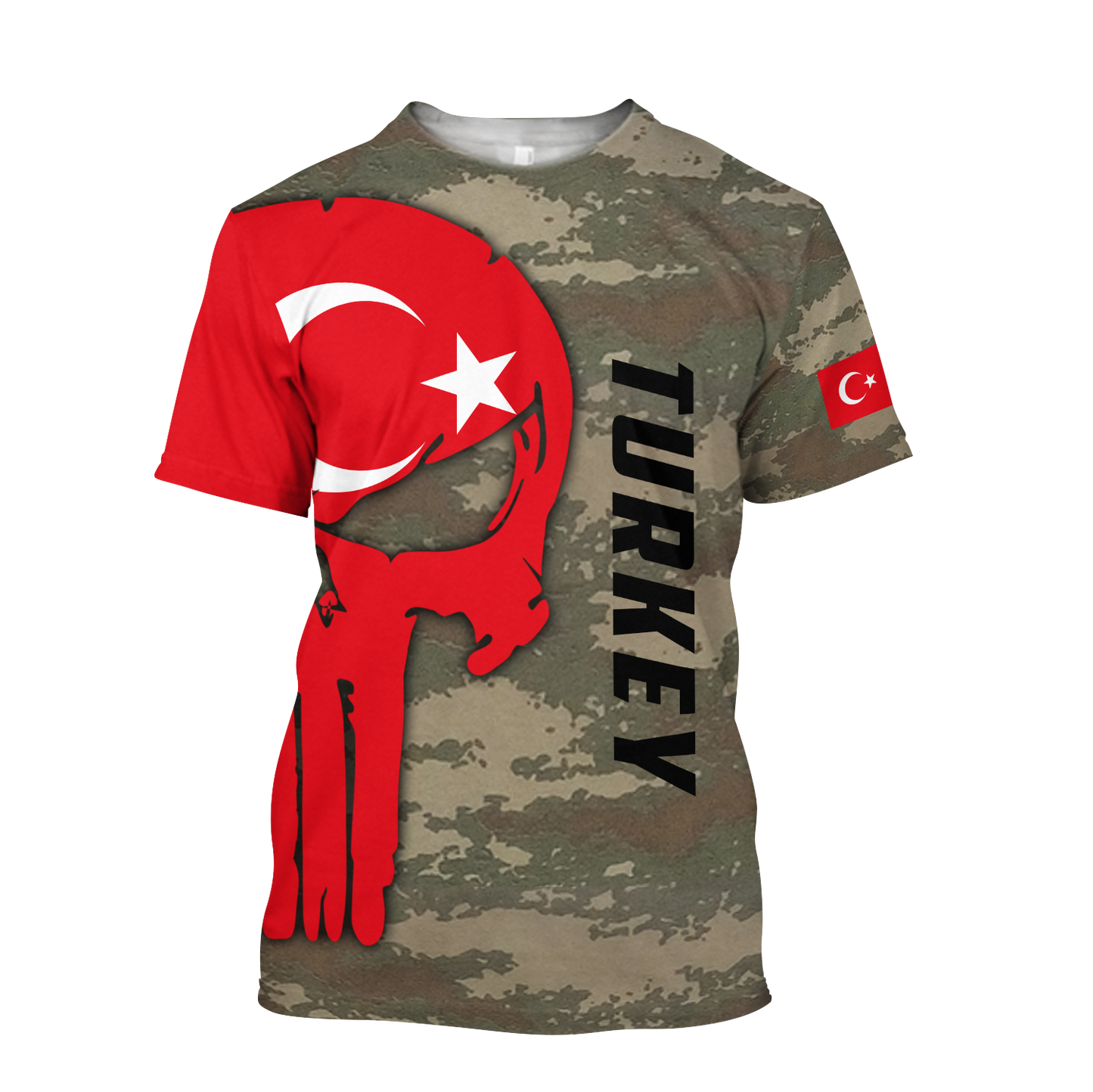 Turkey Skull Flag Camo Style 3D All Over Printed Hoodie Shirt Limited by SUN QB06232006