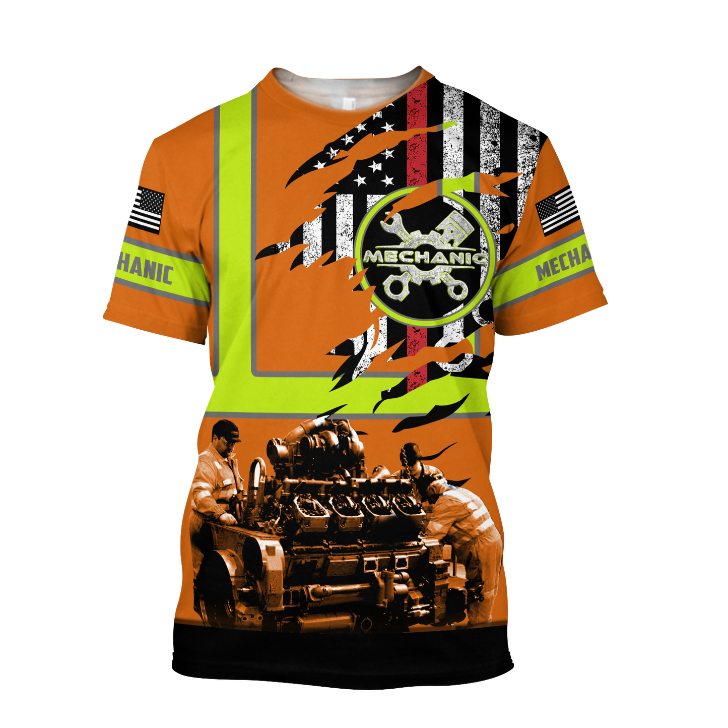 All Over Printed Mechanic Hoodie For Men and Women TN