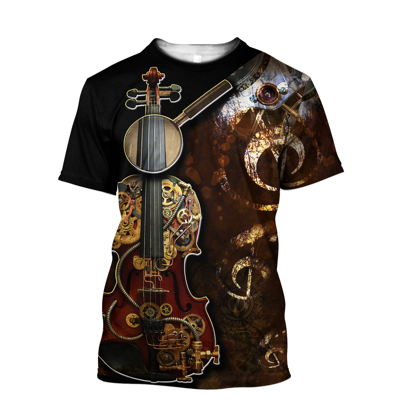 Steampunk Violin Mechanic All Over Printed Hoodie For Men and Women TN