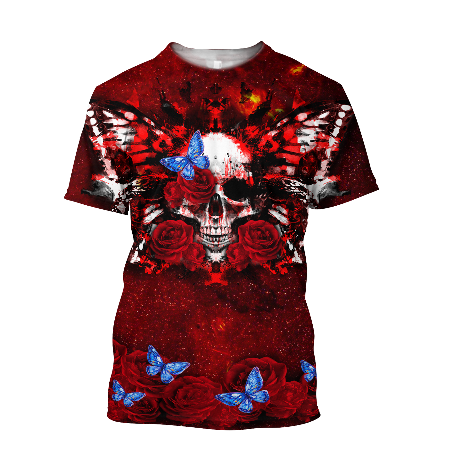 Butterfly love Skull red 3D all over printed for man and women QB05312002