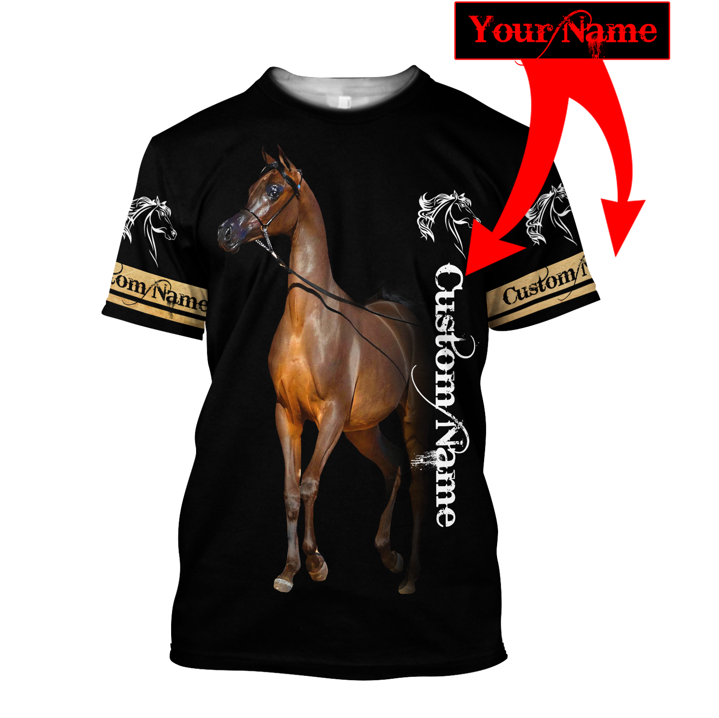 Arabian Horse Custom Name 3D All Over Printed Shirts DQB10072001