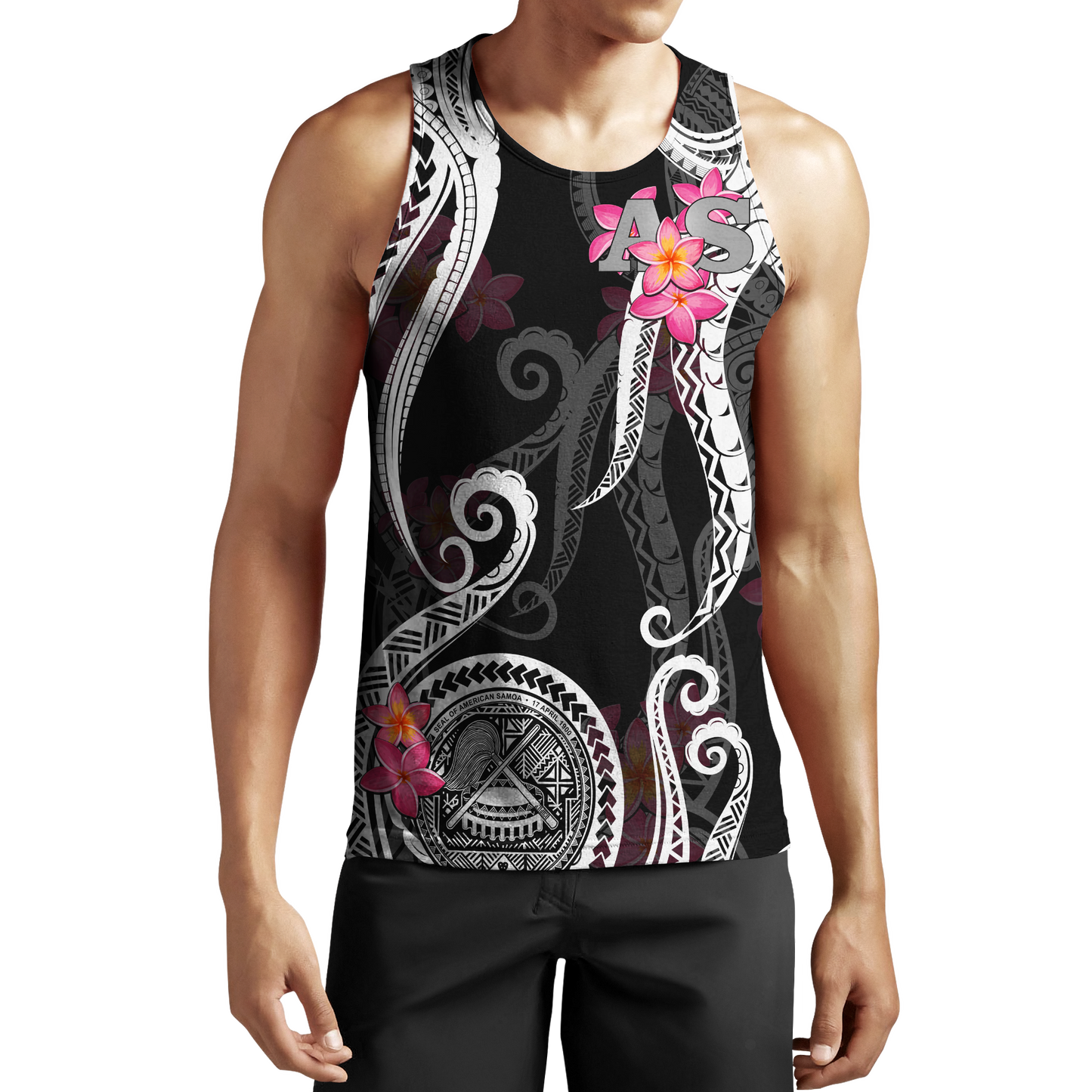 American Samoa Polynesian Hoodie - Black Plumeria 3d all over printed shirt and short for man and women JJ120204 PL - Amaze Style™-Apparel