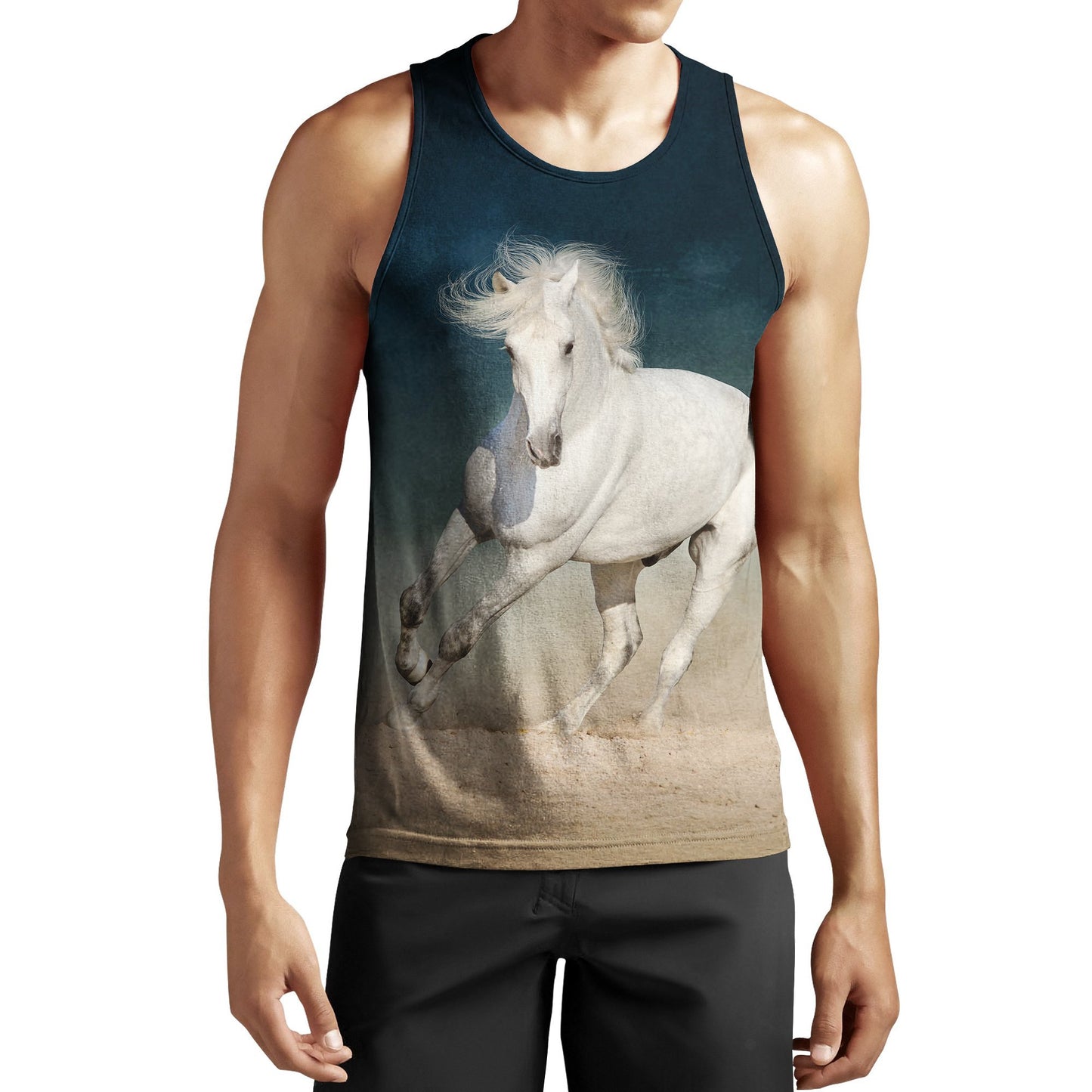 Beautiful White Horse 3D All Over Printed Shirt Hoodie For Men And Women JJ051206-Apparel-MP-Tank Top-S-Vibe Cosy™